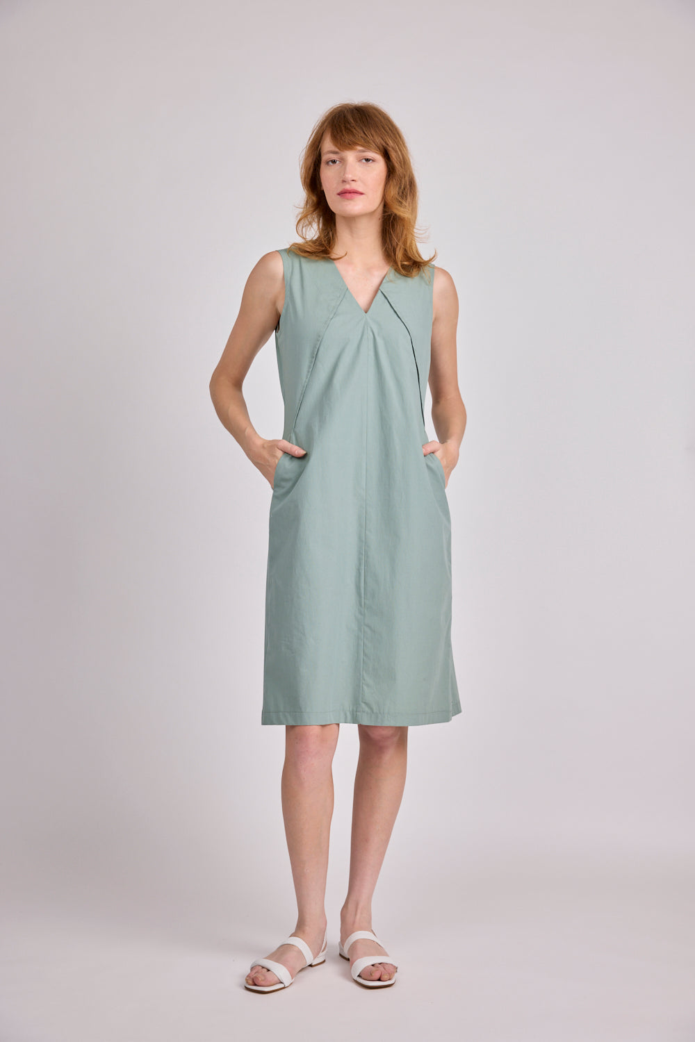 שמלה Linga בצבע ירוק מרווה מעושן