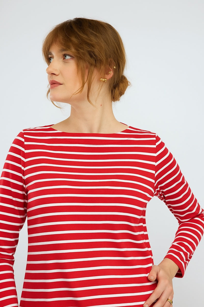 חולצה Marine פסים באדום