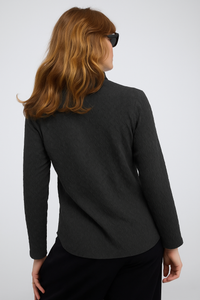 חולצה ג'אקרד Tuma בשחור פחם