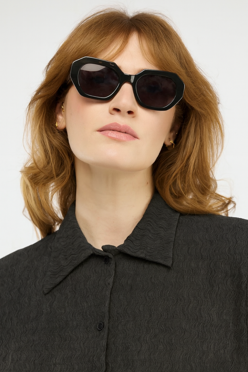 חולצה ג'אקרד Tuma בשחור פחם