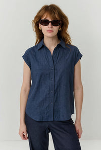 חולצה מכופתרת Victoria כחול כהה