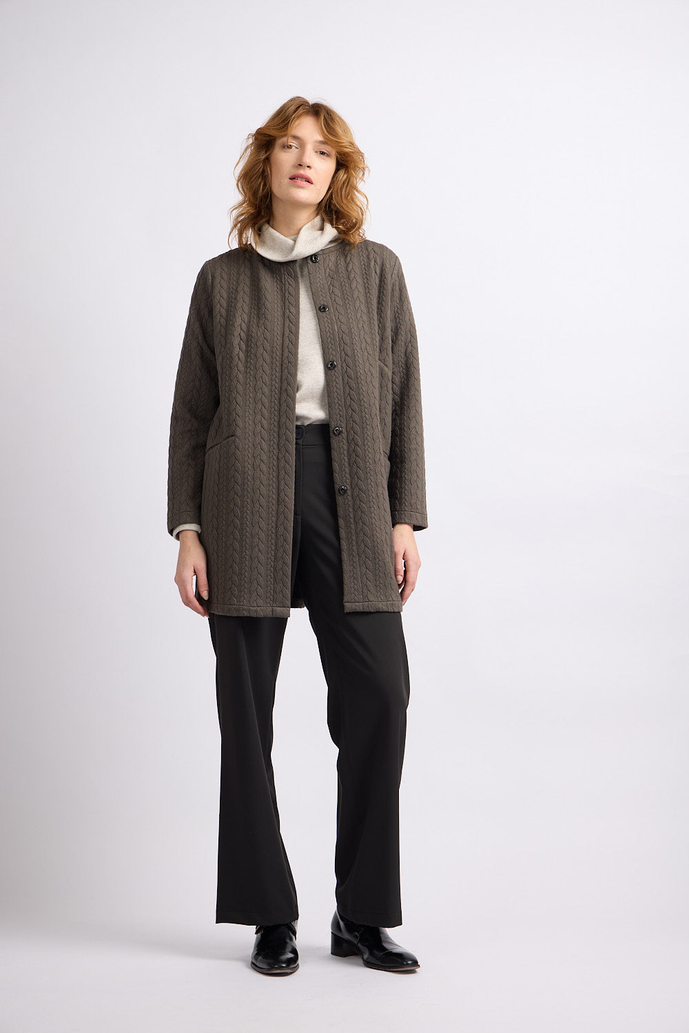 Terra Long Coat in Brown-Khaki