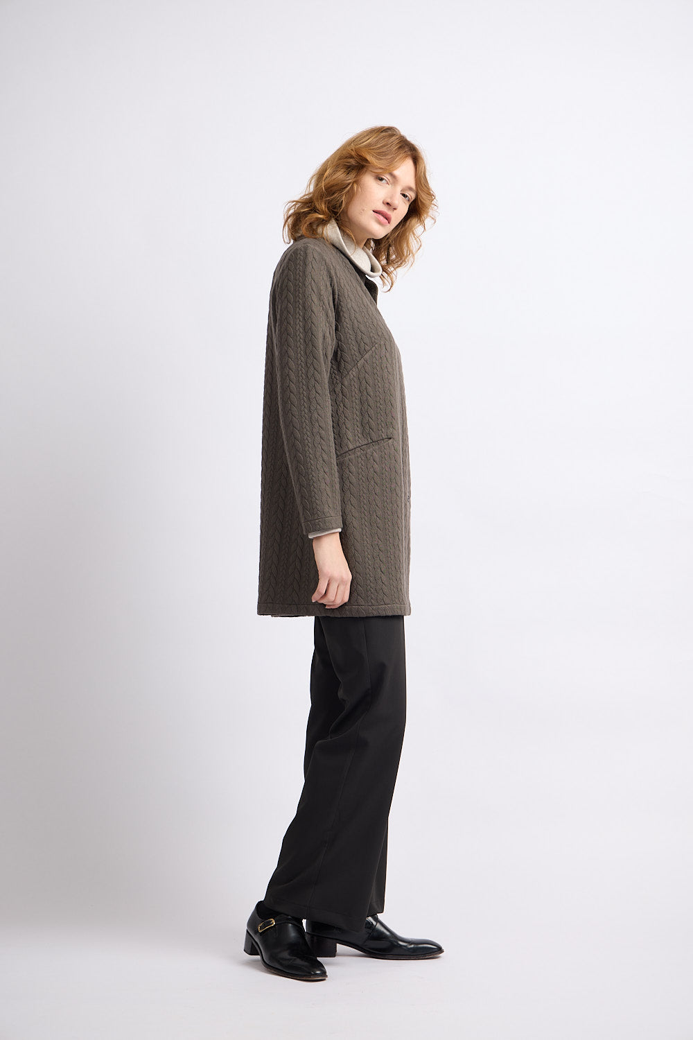 Terra Long Coat in Brown-Khaki