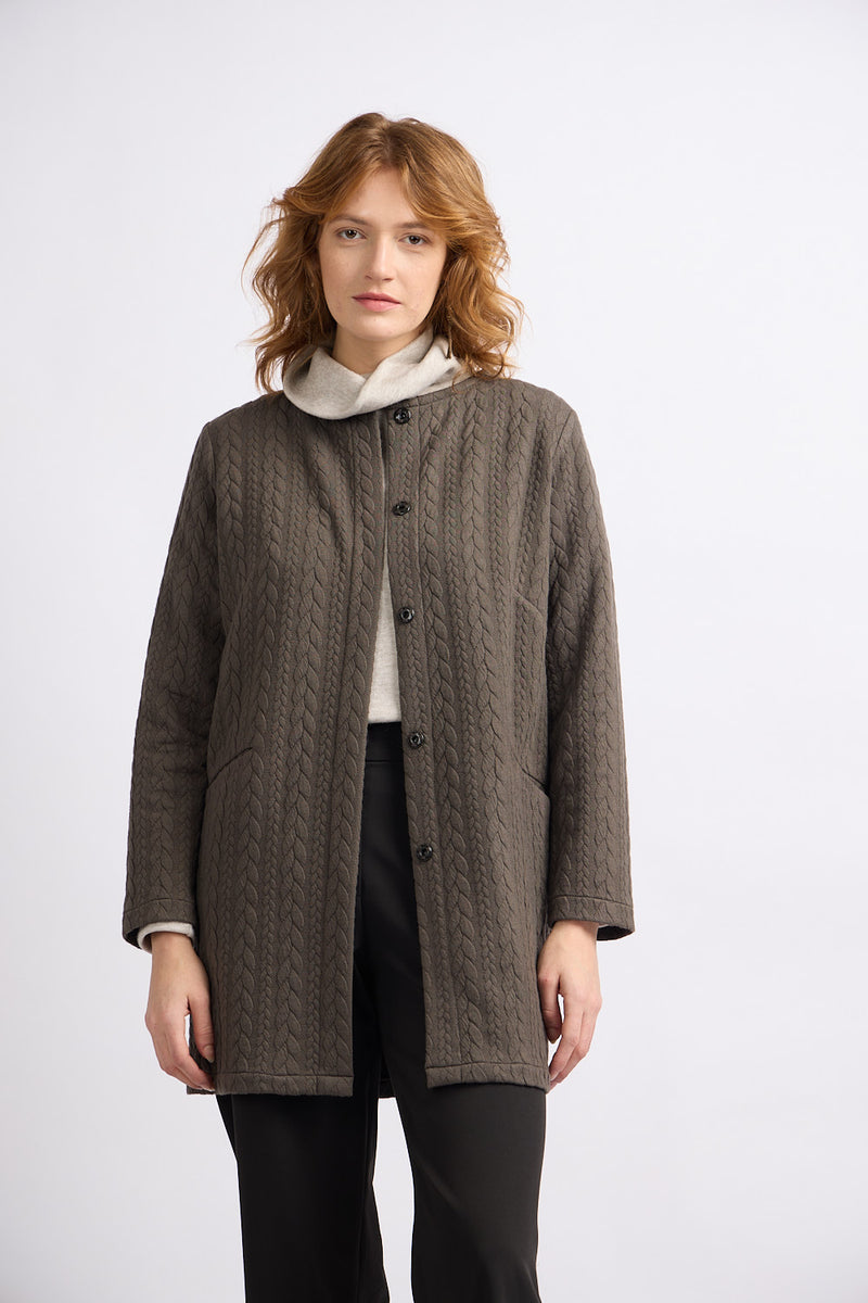 Terra Long Coat in Brown-Khaki