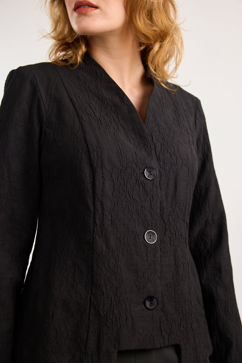 Aria Jacquard Jacket in Black