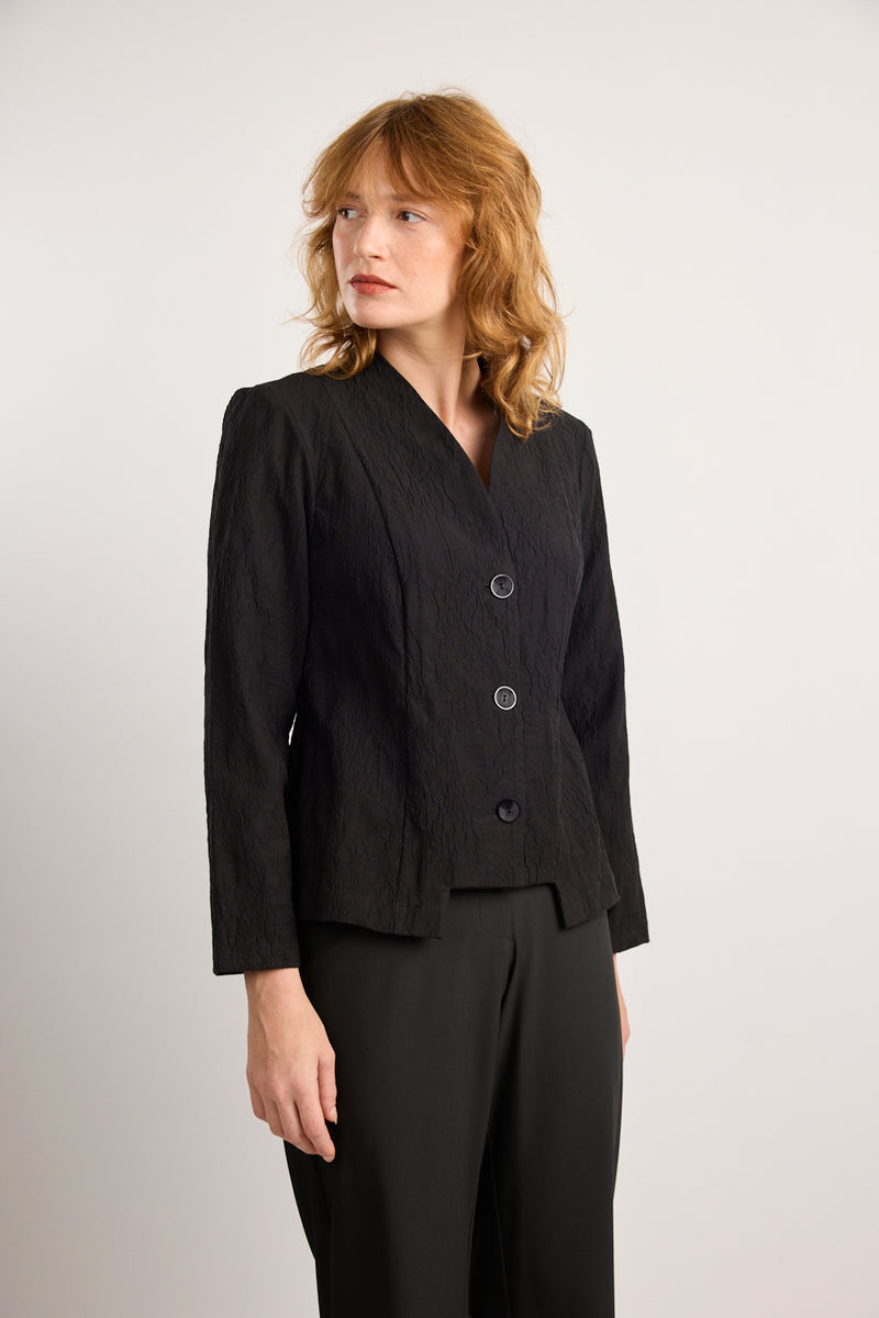 Aria Jacquard Jacket in Black