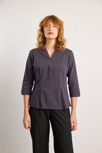 Olivia Tailored Shirt in Smoked Eggplant