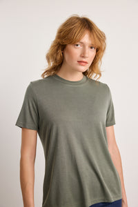 Round T-Shirt in Smoky Green