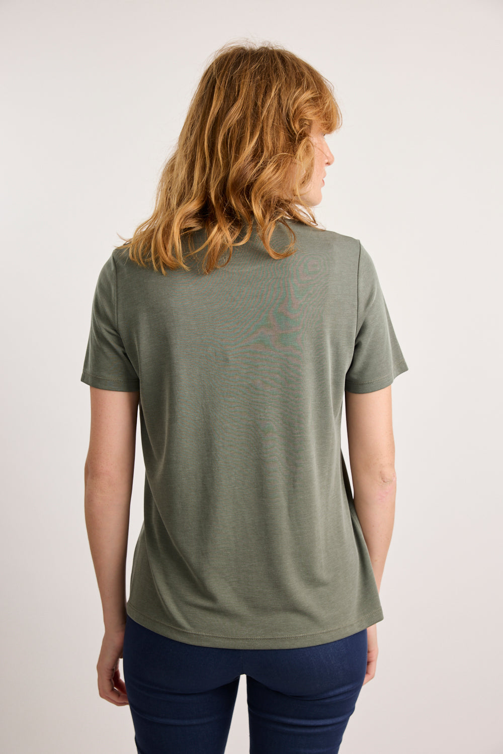 Round T-Shirt in Smoky Green