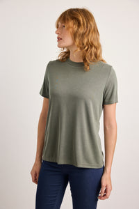 Round T-Shirt in Smoky Green