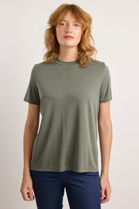 Round T-Shirt in Smoky Green