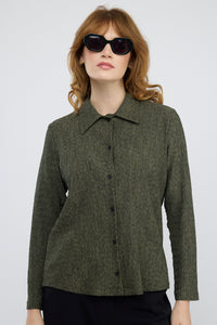 חולצה ג'אקרד Tuma בירוק זית