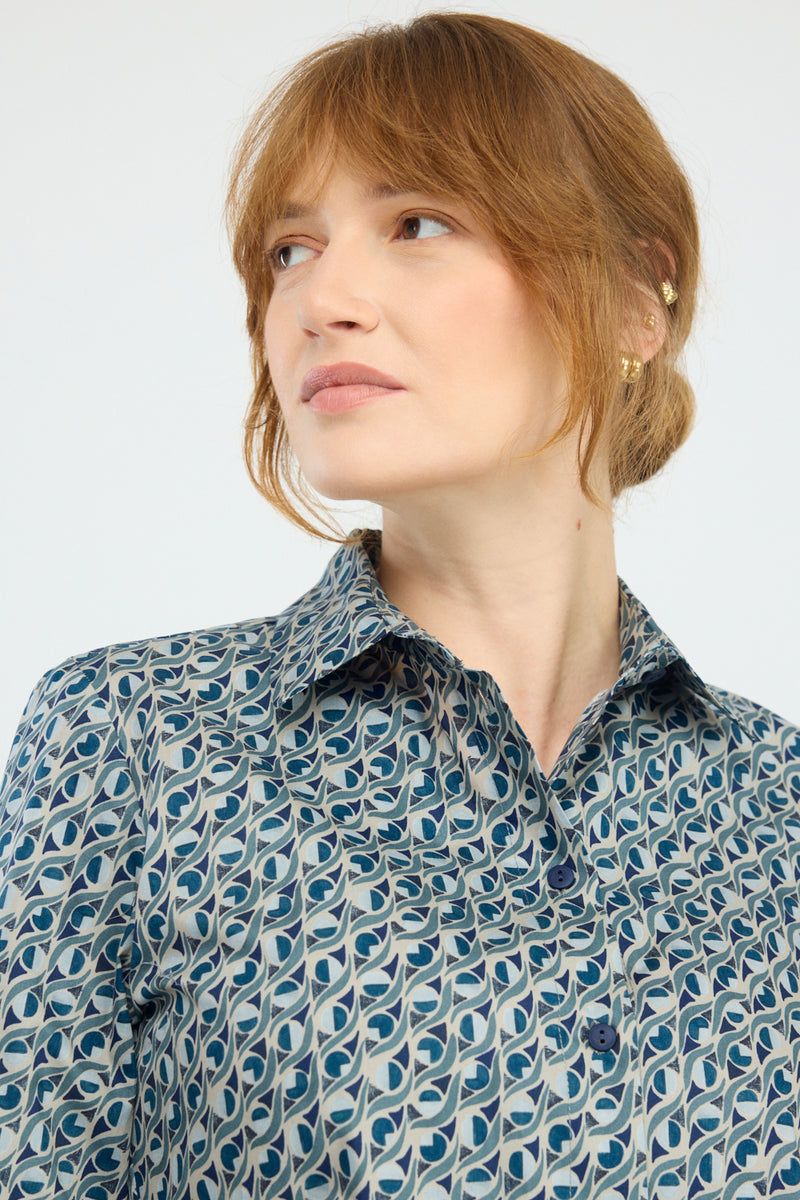 חולצה מכופתרת Bergamo דפוס 2