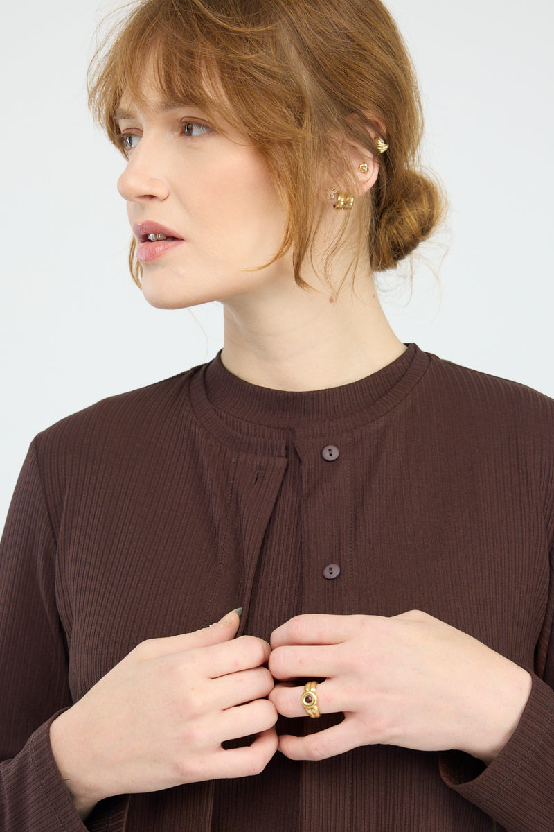 קרדיגן Earth בחום כהה