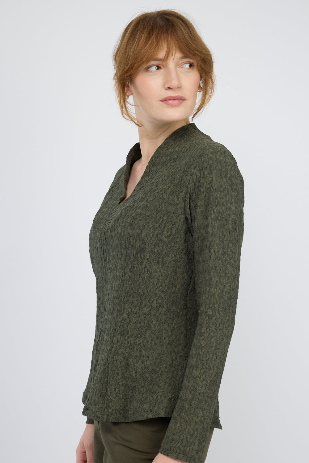 חולצה ג'אקרד Talia בירוק זית