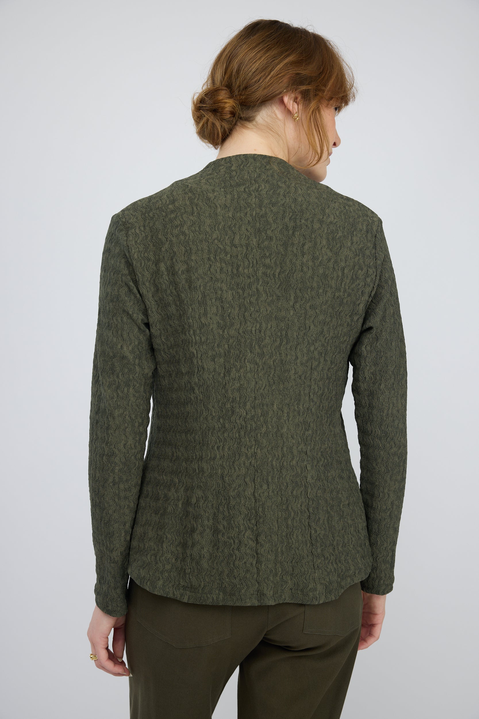 חולצה ג'אקרד Talia בירוק זית