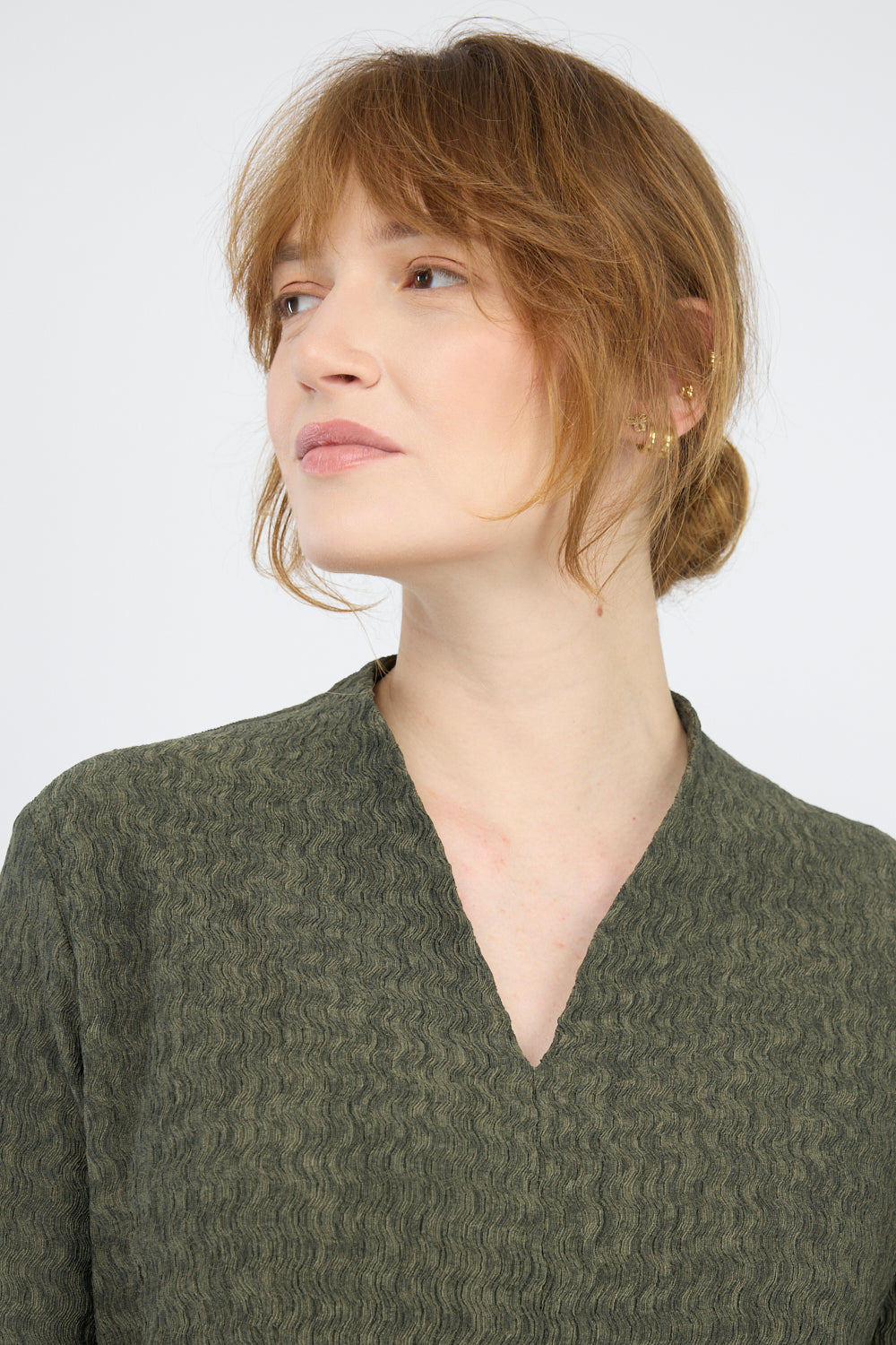 חולצה ג'אקרד Talia בירוק זית