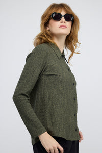 חולצה ג'אקרד Tuma בירוק זית