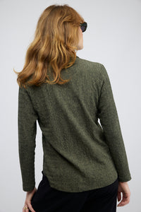 חולצה ג'אקרד Tuma בירוק זית