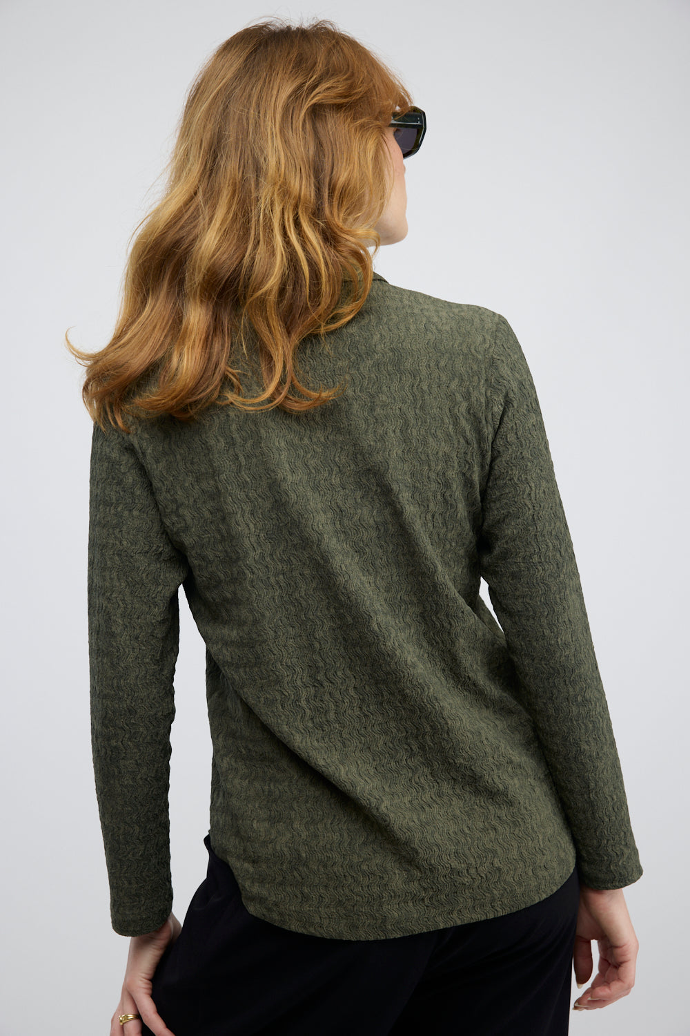 חולצה ג'אקרד Tuma בירוק זית