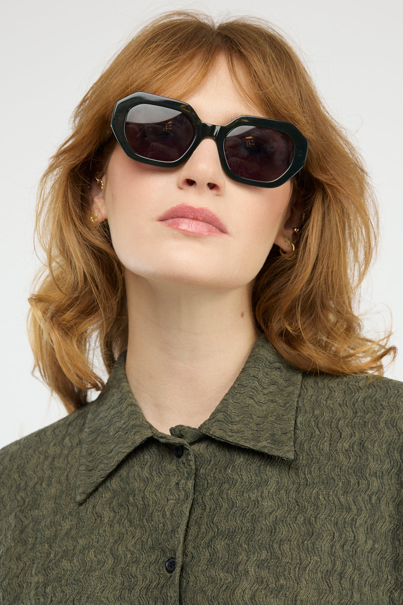 חולצה ג'אקרד Tuma בירוק זית