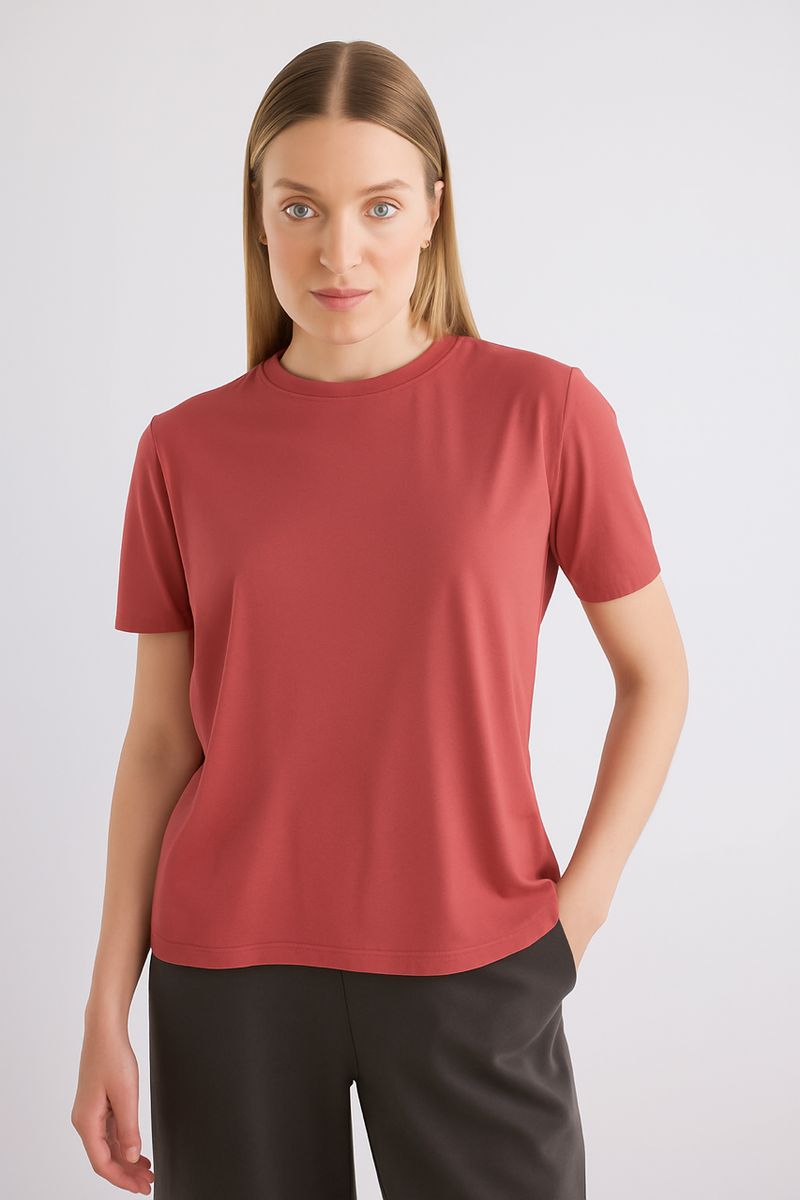 חולצה טי Round באדום מעושן
