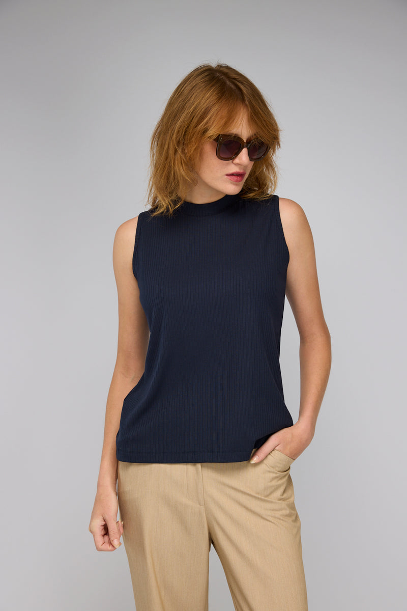 Water Tank Top in Navy Blue