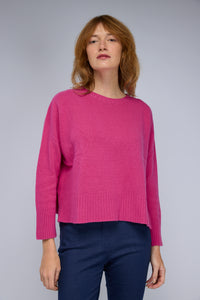 Lily Sweater with Cashmere in Fuchsia