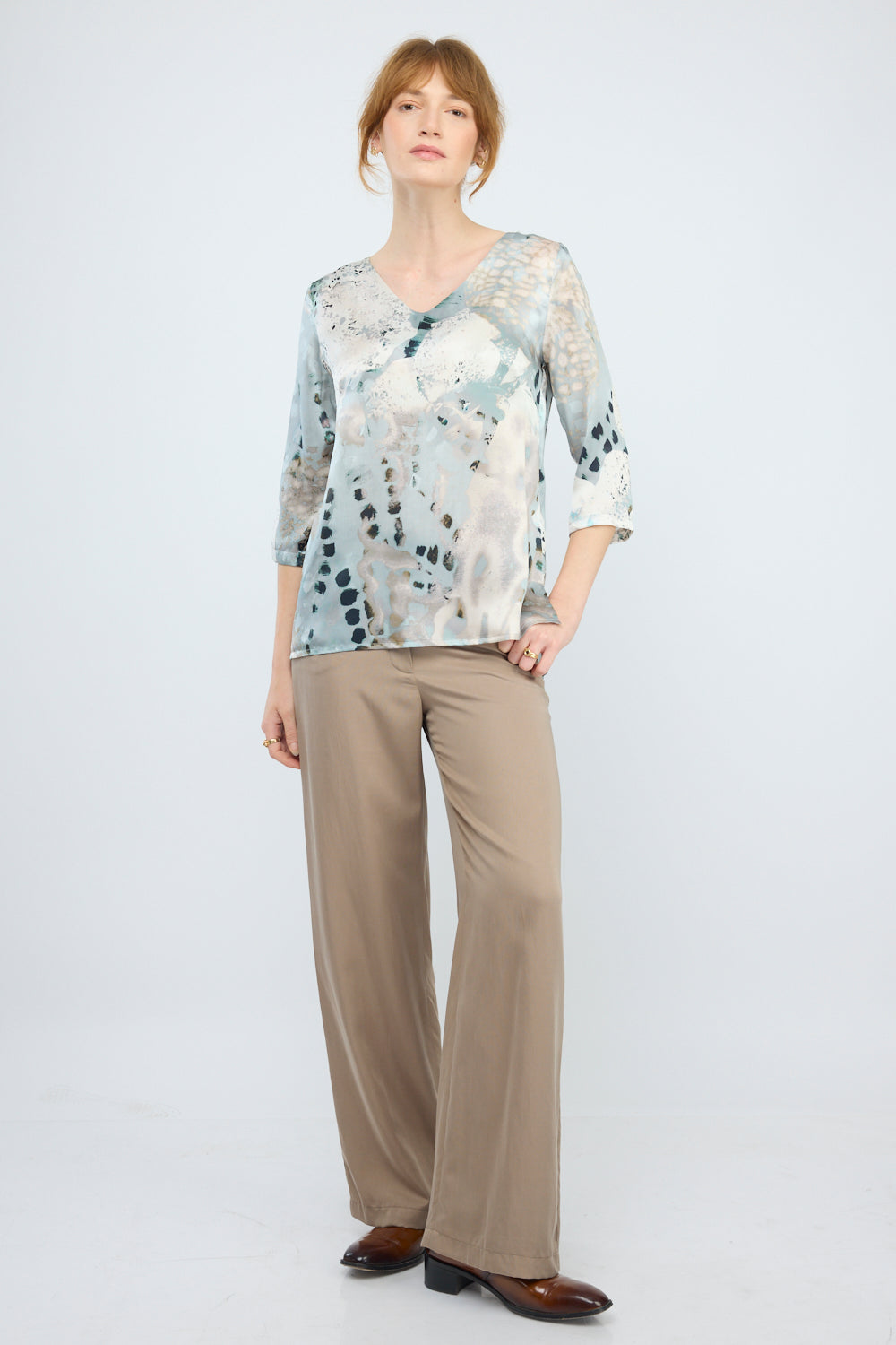 חולצה משי Silky דפוס 2