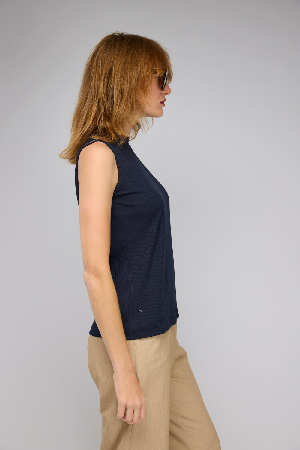 Water Tank Top in Navy Blue