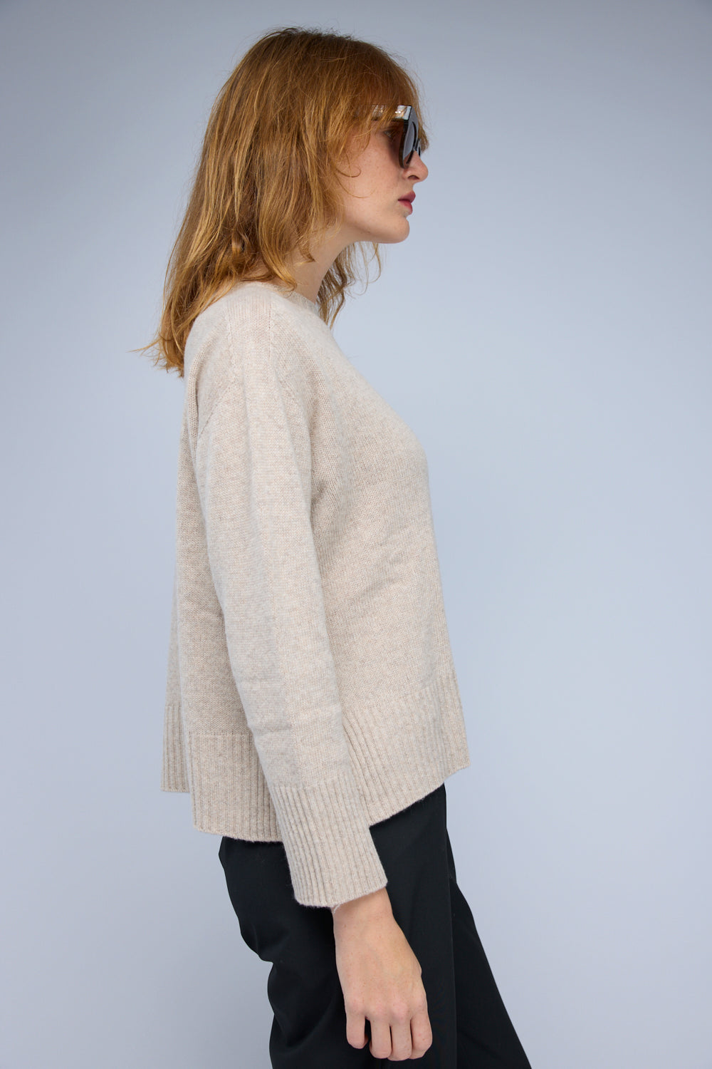 Lily Sweater with Cashmere in Stone Melange