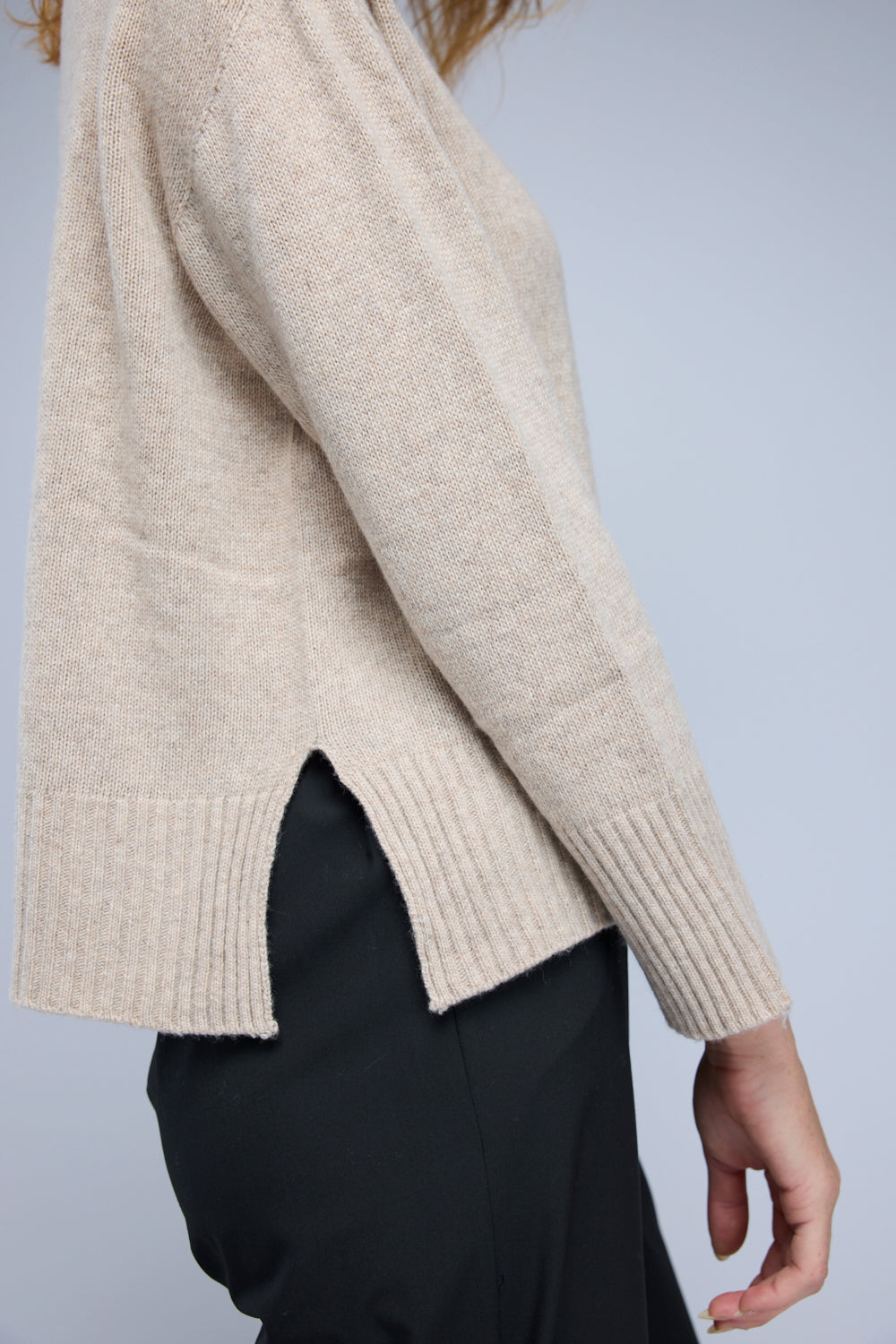 Lily Sweater with Cashmere in Stone Melange