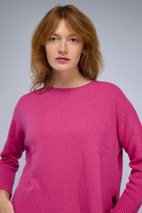 Lily Sweater with Cashmere in Fuchsia