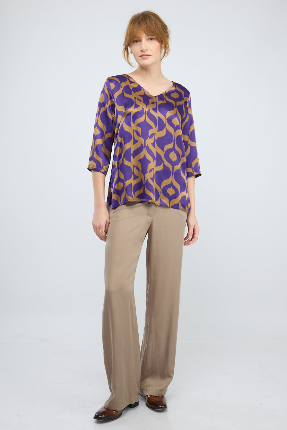 חולצה משי Silky דפוס 1