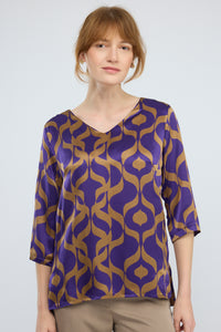 חולצה משי Silky דפוס 1