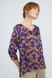 חולצה משי Silky דפוס 1