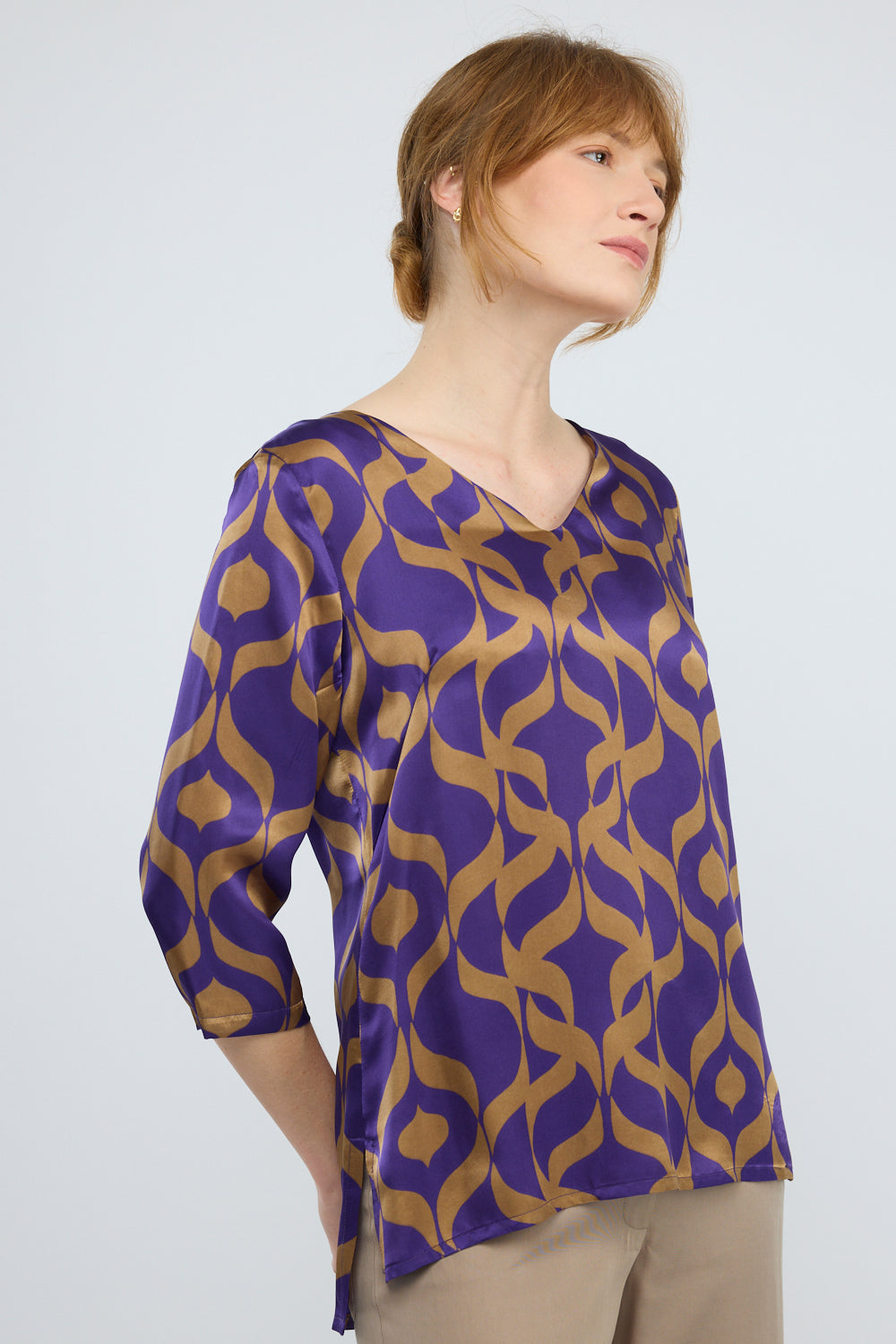 חולצה משי Silky דפוס 1