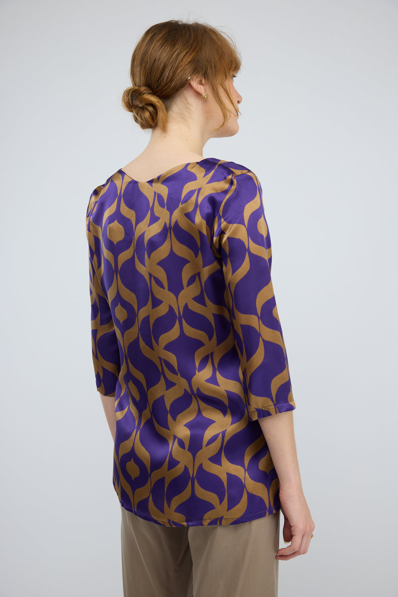 חולצה משי Silky דפוס 1