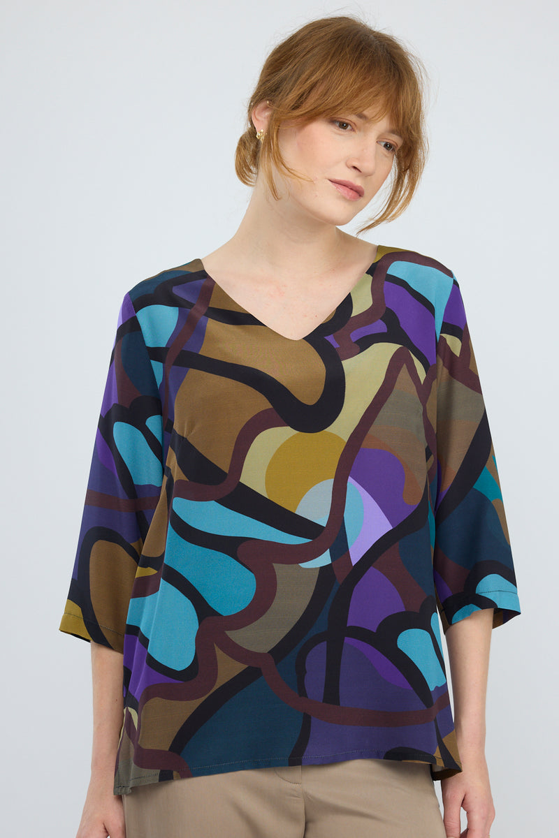 חולצה משי Silky דפוס 3