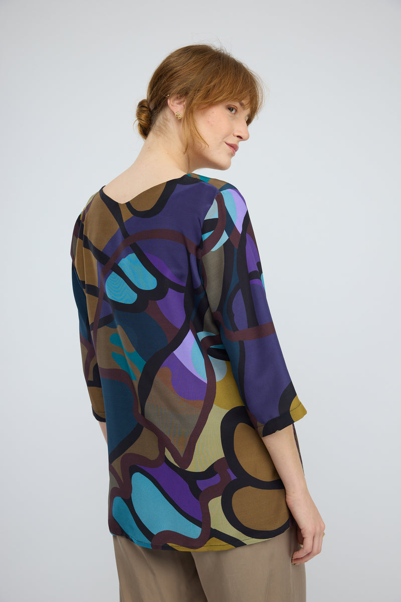 חולצה משי Silky דפוס 3