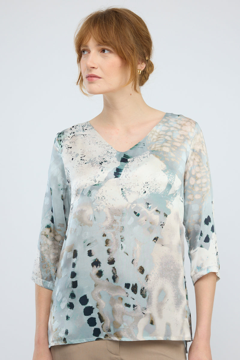 חולצה משי Silky דפוס 2