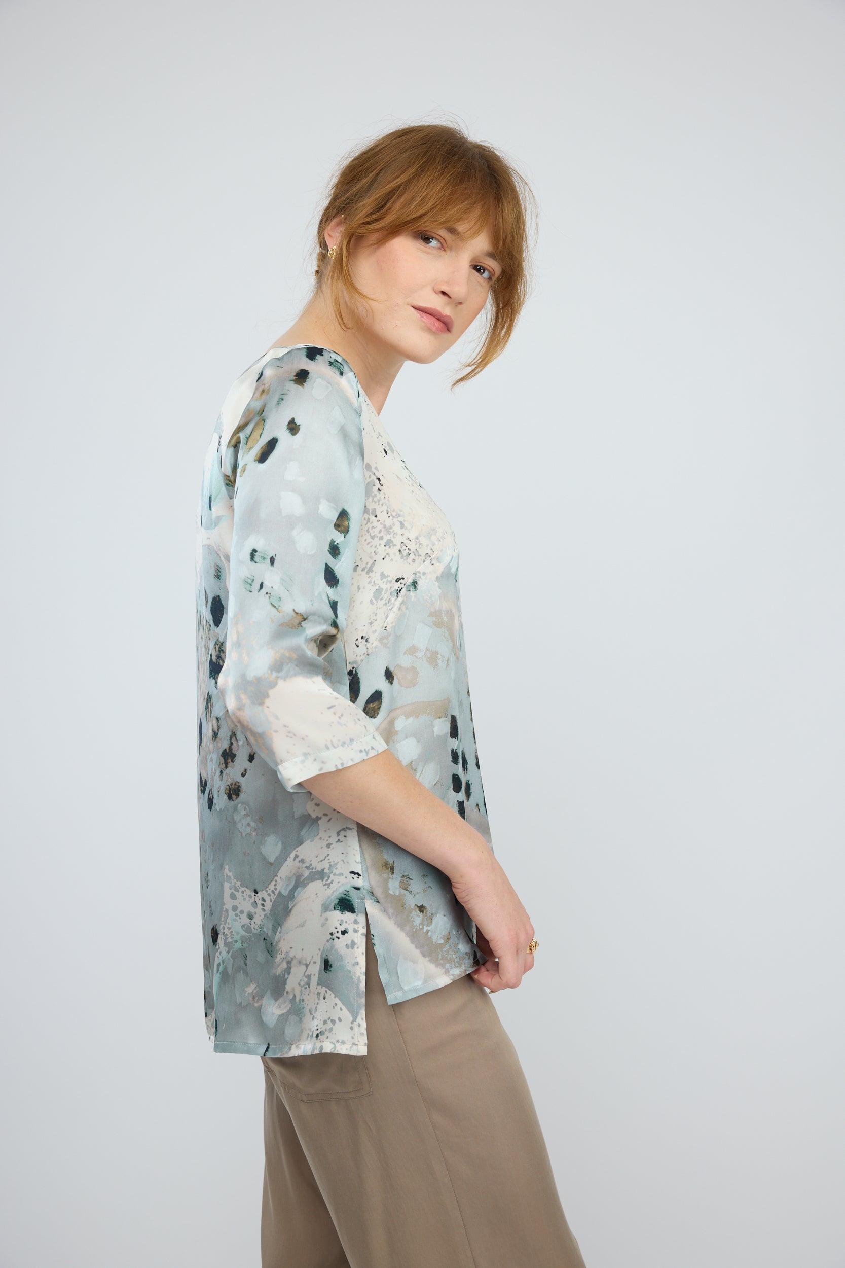 חולצה משי Silky דפוס 2