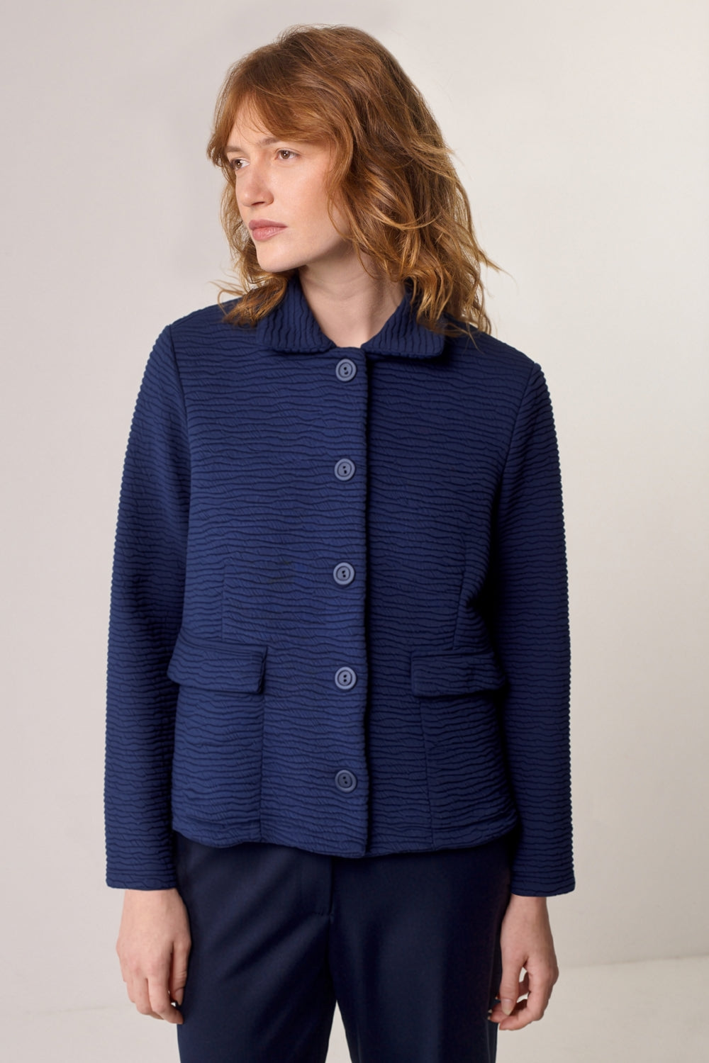 ג'קט ג'אקרד Lorna כחול