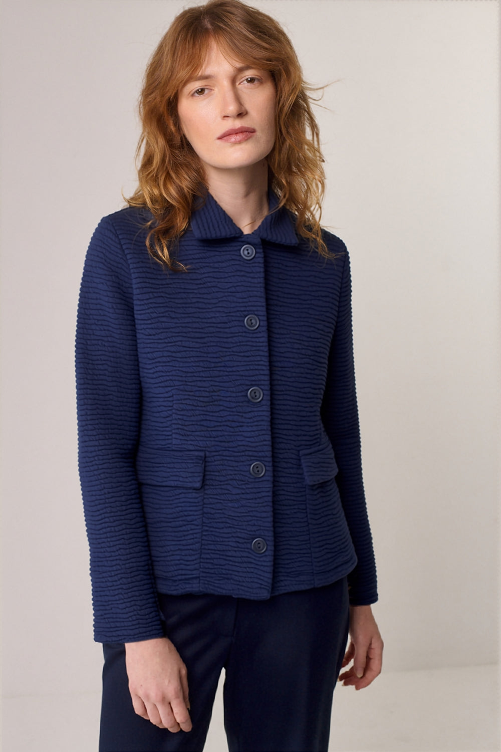 ג'קט ג'אקרד Lorna כחול