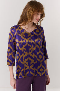 חולצה משי Silky דפוס 1 - Flo by Ella Braitman