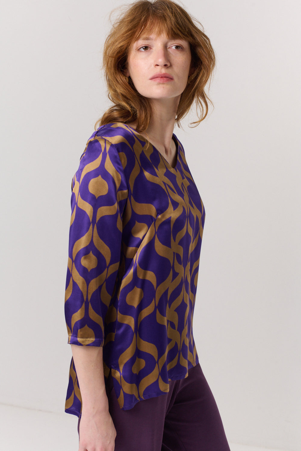 חולצה משי Silky דפוס 1 - Flo by Ella Braitman