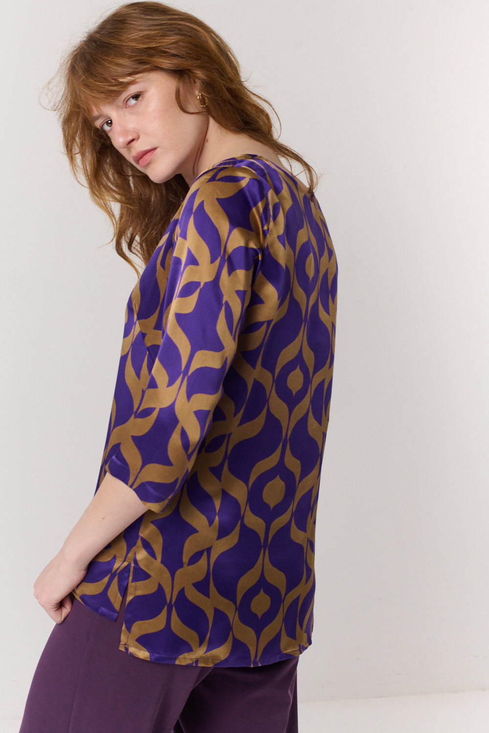 חולצה משי Silky דפוס 1 - Flo by Ella Braitman