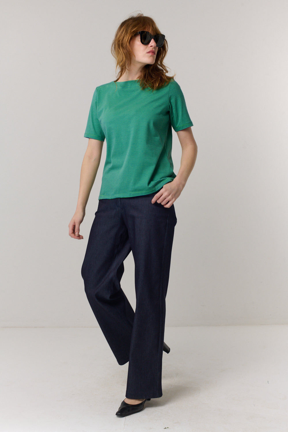 חולצה Nellie פסים כחול-ירוק - Flo by Ella Braitman